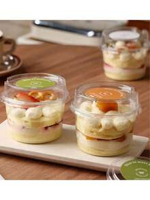 Bộ 10/30/20 cốc bánh tái sử dụng (có nắp), cốc sữa chua lạnh, cốc pudding dừa, cốc yến mạch (có nắp), cốc tráng miệng chống sốc, cốc sữa chua bền chống nứt, hộp bánh kem, cốc tráng miệng trong suốt, hộp bánh trong suốt, thích hợp cho bánh trái cây, mousse và kem, bát trái cây, hộp đựng mousse, bộ đồ ăn thời trang, dụng cụ tráng miệng hiện đại, cốc nhẹ, nhựa bền, hộp đựng tráng miệng, làm bánh tại nhà, phục vụ tiệc. - Trong suốt - Xem 6