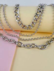 1 chiếc dây đeo eo nhiều lớp bằng kim loại phong cách Punk, dây đeo quần đa năng phong cách Hip Hop dành cho cả nam và nữ, phù hợp để đeo hàng ngày và phối đồ thời trang. - Bạc - Xem 5