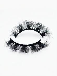 1 Pair Mkhlina Natural Fluffy Reusable Short Soft False Eyelashes, Eyelash Strips, Eyelashes, Faux Mink Lashes - Black - View 6