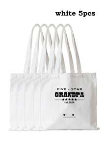 Dad/Grandpa Print Canvas Shoulder Bag Men's Tote Bag Practical Father's Day Gift Storage Bag - Multicolor - View 17