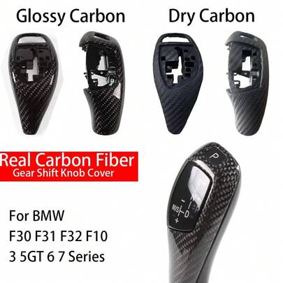 Cubierta de perilla de cambio de engranaje de fibra de carbono de alta gama para BMW Serie 3 5GT 6 7 F30 F31 F32 F10 Decoración interior