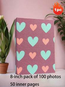 1pc 6 Inch 100-Pocket Linen Fabric Photo Album, Hardcover With Front Display Window, Insert Type Picture Book, Solid Color Multi-Style, For Family Wedding Baby Travel Photos, Memory Storage Album, Ideal For Anniversary Valentine's Day Birthday Gifts - one-size - View 31