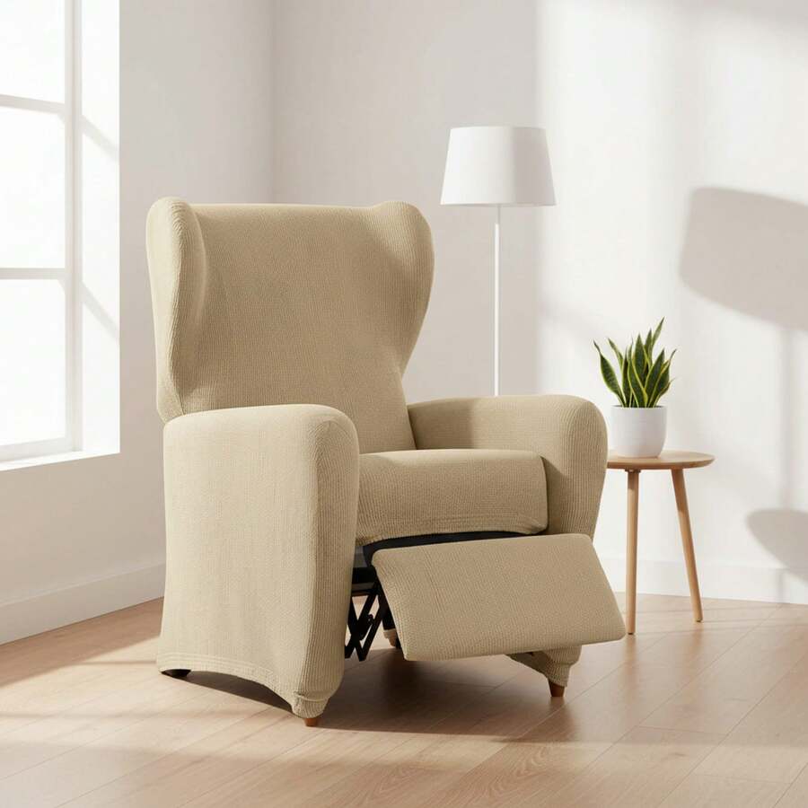 Kiva Universal And Versatile Recliner Chair Cover, Various Colors Available – Easy-To-Fit Protective Chair Cover For Backrest, Seat And Arms - 米色烏利塞斯 - 查看 1