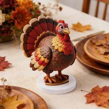 2D Flat Thanksgiving Turkey Decor Creative Tabletop Decorations For Home Farmhouse Holiday Party - Multi-color 2 - View 3