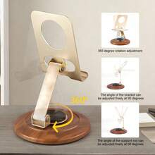 360° Rotating Metal Stand, 10kg Load-Bearing, 90° Multi-Angle Adjustable, Hollow Heat Dissipation, Large Base Suitable For Phones, Tablets, Office, Kitchen, Outdoor And More Scenarios, Minimalist Foldable Phone Holder - Multicolor - View 1