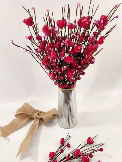 单支仿真干花，仿真花卉装饰，适用于家居客厅和餐桌，塑料花卉摆件，适用于卧室和咖啡桌