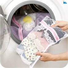 3 piezas Bolsas de malla rosa para lavadora para ropa delicada, calcetines, ropa interior, sujetadores, prendas íntimas, telas finas, bolsas organizadoras de lavandería protectoras, soluciones de almacenamiento esenciales para el hogar, herramientas prácticas de cuidado del hogar para protección de la lavadora - Rosa - Ver 3