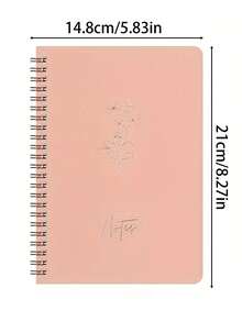 1pc Aesthetic Spiral Notebook, Cute Thick Inner Pages Diary, Unique Floral Design, Lined A5 Spiral Notebook, Suitable For School/University/Office, Perfect Birthday/Back To School Gift - Multicolor - View 4