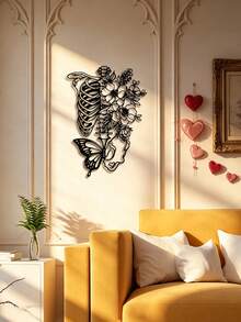 1pc Skeleton Gothic Style Iron Decor Wall Hanging, Suitable For Bedroom, Living Room And Entrance, Home Decor,Home Decor ,Room Decor,Wall Decor - Black - View 9