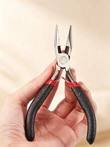 Bộ 6 kìm làm trang sức - Bộ dụng cụ làm trang sức, bao gồm kìm mũi nhọn, kìm cắt chéo, kìm mũi tròn, 2 nhíp và 1 dụng cụ mở vòng, thích hợp cho việc xâu hạt vòng tay và làm trang sức thủ công. - màu đen - Xem 14