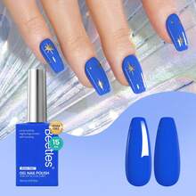 Beetles 15ML HEMA-Free Abyss Halo Blue Gel Nail Polish, Soak Off UV LED, Colorful Bottle, All-Season Manicure, Ideal Gifts For Women - Abyss Halo - 查看 1