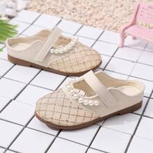 Giày mules hở gót thoáng khí bằng lưới cho bé gái, giày Mary Jane thời trang mùa hè mới cho trẻ em, giày lười đi ngoài trời. - Vàng - Xem 15