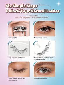 MAANGE 3 Pairs Summer Cool Manga&Transparent Stem False Eyelashes, Blue-Green Gradient Wispy Lashes With Invisible Flexible Band, Reusable Colorful Anime Lashes For Daily, Date, Party, Concert, Music Festival, Cosplay & Y2K Style Makeup,Shiny Curly,Vibrant Colors - Multicolor - View 6