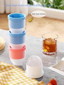 Khuôn làm đá viên silicon cỡ lớn 5.5*5CM, khay nhấn nút tiện dụng cho rượu whisky, tiệc tùng, giải trí, bãi biển, dễ dàng mang theo. - Nhiều màu - Xem 7