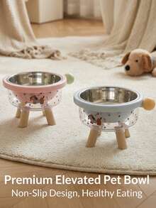 1 bát nâng cao Dopamine hai lớp chất lượng cao, bát đựng thức ăn và nước chống tràn cho mèo và chó - Nhiều màu - Xem 1