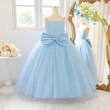 Đầm sinh nhật cho bé gái tuổi teen, đầm dự tiệc cưới cho bé gái, đầm đính sequin cho buổi biểu diễn piano, đầm công chúa hai dây cho bé gái, đầm dạ hội. - Màu xanh nhạt - Xem 5