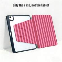 1个翻盖式桌面保护套，带笔槽、360°旋转支架、内置笔槽、PU皮革材质，具备自动休眠/唤醒功能，兼容三星A9/A9+/S9/S9FE/A11/A11+/S11/S10 FE/S10 FE+/S10 Lite和苹果A16 2025、Air 11/13、M3 2025、Mini 7 A17、Pro 2024、Air 11/13，粉色条纹图案，适合作为返校季、情人节、节日礼物。 - 彩色 - 查看 2