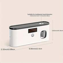 Wall-Mounted Toothbrush Holder With UV Ultraviolet Light, Automatic Toothpaste Dispenser And Large Capacity Storage Rack, Solar Powered No-Drill Bathroom Organizer, Multi-Slot Design, Suitable For Electric And Manual Toothbrushes, Ideal For Daily Home Use - Multicolor - View 13