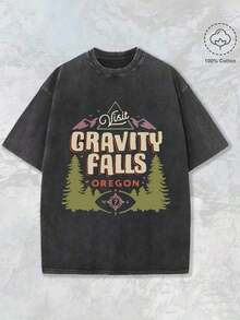 Retro Effect, Gravity Falls Welcome To Gravity Falls Logo Graphic Adult Men's T-Shirt,230g Washed T-Shirt, Summer Cotton Streetwear Top T-ShirtLoose And Comfortable Tops, Summer Tops, Summer Outfits For Womer, Summer , Summer Clothes, Shirts, Vacation Outfits Women, Tops For Women, Spring Outfits For Women, Blusas Bonitas De Mujer, , Top, Western Outfits For Womer, Cute Tops, White Tops, Going Out Tops Women, Shirts For Woman, Y2k, Crop Top, White Tor, Casual Streetwear, Summer Oversized Tee, Loose Fit T Shirt, Vintage Graphic Tee, Retro Street Style, Soft Cotton Top, Breathable Summer Tee, Drop Shoulder Tee,  Casual Top, Daily Wear T Shirt, Boyfriend Style Tee, Grunge Vintage Tee, Y2K Streetwear Top, Casual Loose Top, Oversized Graphic Tee, Summer Casual Tee, Street Style T Shirt, Vintage Washed Tee, Retro Graphic Top, Loose Casual T Shirt, - 黑色 - 查看 1