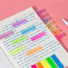 100/200/500/1000pcs Transparent Sticky Notes, Pastel Color Transparent Waterproof Sticky Notes, Classification Label Index Stickers, Writable Index Labels, Suitable For School And Office Supplies, Back To School Essentials - 100 Stickers Of Mixed Colors - View 5