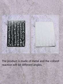 1pc Nail Art Printing Steel Plate, Stainless Steel Nail Stamping Template Tool - Silver - View 6