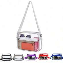 Clear Crossbody Bag, Approved For Stadiums, Suitable For Concerts, Sports Events, PVC Material , Beach, Beach Bags, Summer Outfits - 彩色 - 查看 2