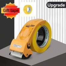 Máy dán băng keo trong suốt bằng kim loại chịu lực, rộng 6cm, cầm tay, có chức năng niêm phong bao bì, máy cắt bao bì nhanh. - Súng bắn keo màu vàng - Xem 5