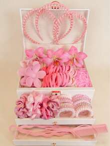 262 Stück Rosa Haaraccessoires Set für Frauen und Mädchen, Blumen Haarclips, Spiral Haargummis, Satin Scrunchies, Zahn Haarspangen, Elastische Haarbänder, Haarkamm Styling Tools, süßes Haarstyling Set für Alltag, Party, Reise, Geschenk (ohne Verpackung), Sommer, Feiertage, Haarklammer, Haarreif, Klammern, Haarstyling Set, Festival, Geburtstag - Verschiedenfarbig - Übersicht 12