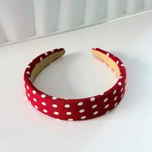 Adorable Polka Dot Hairband Inspired By French Fashion  Bow Headband For Girls And Women Comfortable Elastic Design Perfect For School Office Or Weekend Styling - Đỏ - Xem 8