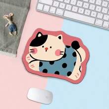 2pcs Polka Dot Kitten Cartoon Cute Cat Desk Mat, Suitable For Student Dorm, Computer Keyboard Mouse Pad, Tablecloth/Table Runner, Desktop Decor, Back To School, Study Supplies, Stationery - Alien - View 3