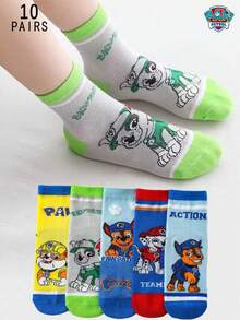 Paw Patrol 1/5/10双装 汪汪队立大功儿童春夏网眼薄款卡通透气中筒袜，尺码2-14岁 - 彩色 - 查看 12