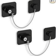 Upgraded Refrigerator Lock With 2 Keys, 1/2/3/4 Pcs Refrigerator Lock With Keys, Home Family Child Safety Lock, Adhesive Window Restrictor Lock For Home, School, Office (Black, White) - Multicolor - View 15