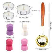 Wachssiegel Perlen/Wachssiegel Löffel für Wachssiegel Stempel, Vintage Dekoration geeignet für Hochzeitseinladungen, Umschläge, Briefe, DIY Basteleien, Geschenkverpackung - Set TZ1161 - Übersicht 8
