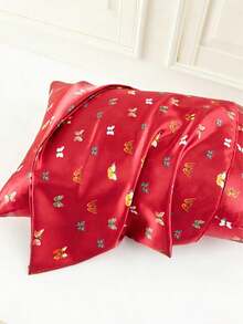 Chic Double-Sided Satin Butterfly Pattern Pillow Cases – Experience Smooth, Cool Comfort For Tangle-Free Hair, Essential For Dorm Room Stuff & Stylish Bedroom Decor!" - 2pcs - View 4
