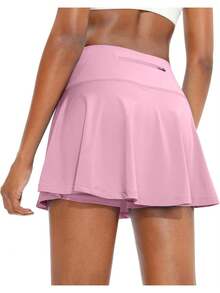 Pleated Tennis Skirt For Women With 4 Pockets Women's High Waisted Athletic Golf Skorts Skirts For Running Casual, Lightweight Athletic Golf Skorts Skirts - 粉色 - 查看 1
