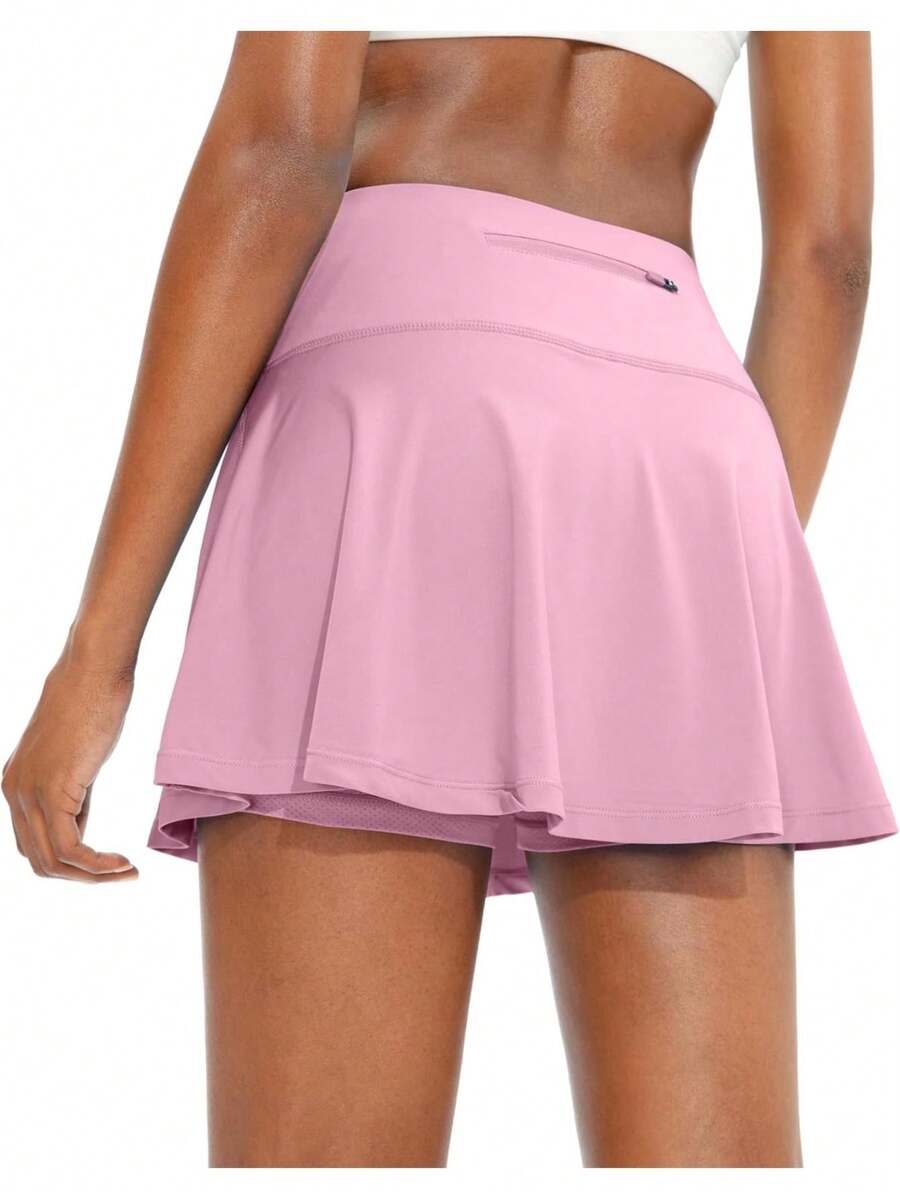 Pleated Tennis Skirt For Women With 4 Pockets Women's High Waisted Athletic Golf Skorts Skirts For Running Casual, Lightweight Athletic Golf Skorts Skirts - 粉色 - 查看 1