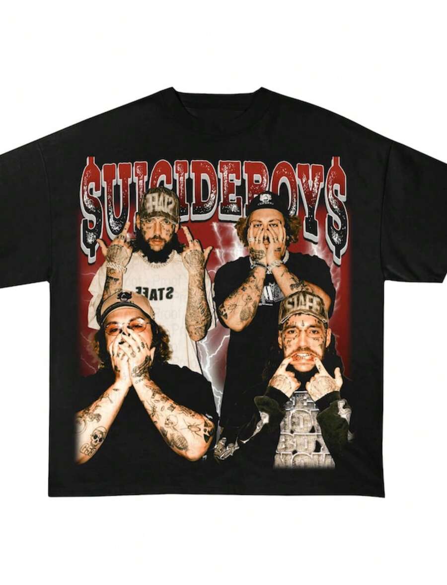 SHIRT Merch G59 Shirt G59 G59 Merch Hoodie SuMusic Theme Graphic Print Crew Neck T-Shirt Sweatshirt Casual Wear Tops PluOld School Music 250 Print Tee  Hip-Hop Rock Unisex - màu đen - Xem 1