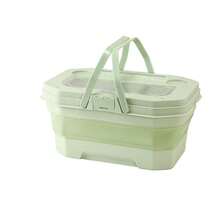 ZHGEE Foldable, Suitable For Outdoor Travel, Convenient To Carry, With Lid, Can Store Snacks, Fruits, Large Capacity Storage Basket, With Handle - Multicolor - View 6