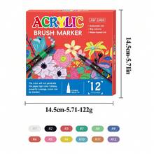 12-168 Colors Professional Acrylic Marker Pens, 1-5mm Soft Brush Tips, Vibrant Colors, Gift Box Packaging, Large Capacity Ink, DIY Planner Brush Pens Set, Back To School Gift For Students And Friends - Markers - View 15