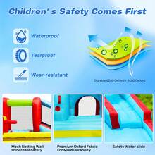 ✨Cool Summer Day|7 In 1 Inflatable Slide Water Park Bouncing House Outdoor Soccer Garden Bouncer With Splash Pool & Water Gun & Climbing Wall & Basketball & Football |Water Slide|Birthday Party Gifts(2026 Enhanced Design)|Suitable For Indoor And Outdoor Activities|Christmas & Halloween Gift|Newly Upgraded Thickened Edition|Suitable For Indoor And Outdoor Activities|Limited Quantity|Slide For Kids Ages 3+ | Party Favors For Kids Boys And Girls |Children's Day Gift| Heartwarming Thanksgiving Gift|Christmas Eve|New Year's Eve|Made Me Buy It: Must-Haves To Stock Up On|Home Essentials From You NEED|Summer Home✨ - 藍色 - 查看 9