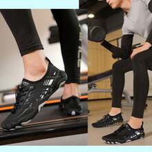 Giày đi bộ đường dài ngoài trời, Giày đi nước chống trượt thoáng khí cho nữ, Giày đi bộ đường dài dưới nước cho nam, Giày đi bộ đường dài địa hình cho cặp đôi, Mùa hè - màu đen - Xem 5