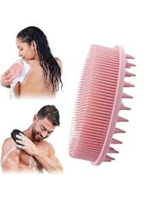 1个硅胶背部按摩刷 - 短柄或手持式身体刷套装，双面去角质按摩，柔软刷毛，泡沫丰富 - 易于清洁，悬挂晾干，无香精，无需电池 - 彩色 - 查看 16