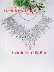 1 chiếc/gói, 20 màu sắc để lựa chọn, Khăn choàng cổ lưới thêu ren đính pha lê, phụ kiện tự làm cho váy nữ, trang trí váy cưới, Chiều dài: 50cm/Chiều rộng: 39cm - 1 cái/gói - Xem 15