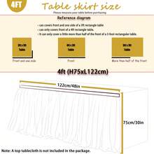 Elegant Tulle Tablecloths And Table Covers For Rectangular/Round Wedding Parties, Suitable For Party Supplies, Easter, Birthday, Graduation, Bachelor/Bachelorette Party Supplies, Gender Reveal Party Supplies, Graduation Party Supplies, Bachelor/Bachelor Party Supplies, Home Decor, Party Decorations, And Table Decorations. - trắng - Xem 9