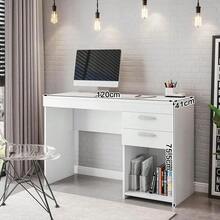 Escritorio Para Computadora Con 2 Cajones Estilo Moderno - Blanco - Ver 2