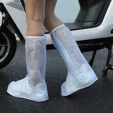 1 đôi bọc giày cao cổ/thấp cổ màu trắng có khóa kéo, chống thấm nước, gia cố bằng PVC, chống trượt, dùng cho cả nam và nữ. - nhiều màu - Xem 8