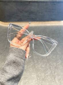 一副女士优雅现代简约风格透明眼镜，适合看电视、办公室阅读和日常佩戴。 - 無色 - 查看 5