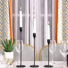 WAXJJDW Black Conical Candlestick Set Of 6, Metal Candlesticks For Table Or Fireplace Centerpiece Decoration, Candlestick Decorations For Weddings, Dinners, Parties Or Anniversaries - Conical Candlestick - View 9