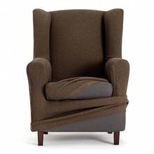 Kiva Universal And Versatile Wingback Chair Cover, Various Colors Available – Easy-To-Fit Protective Chair Cover For Backrest, Seat And Arms - Brown Troy - View 9
