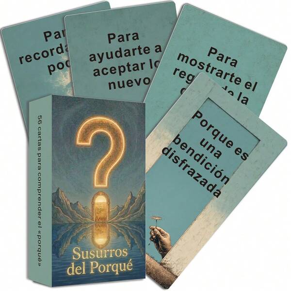 Baraja de Cartas Oráculo Español, Susurro del Por Qué, 56 Cartas Originales, Lectura y Exploración, Juegos de Cartas, Cartas de Tarot, Regalos de Cartas, 12*7cm, 14+